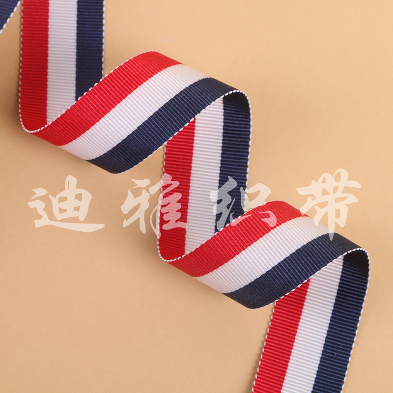 Red and white blue stripe ribbon ribbon ribbon clothing accessories.
