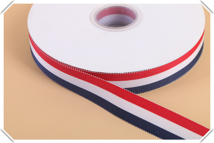 Red and white blue stripe ribbon ribbon ribbon clothing accessories.