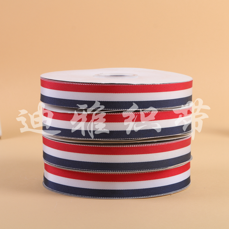 Red and white blue stripe ribbon ribbon ribbon clothing accessories.