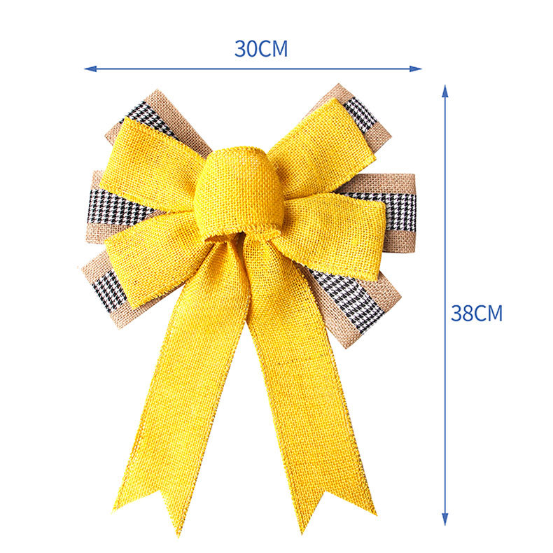 Factory Direct Sales Simi Silk Ribbon Artificial Linen Plaid Ribbon Handmade Ribbons