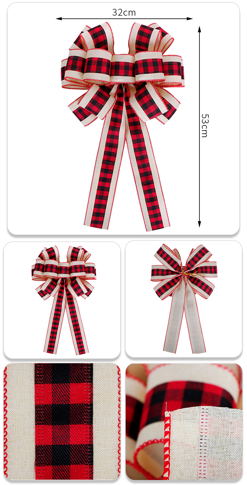 Factory Direct Sales Simi Silk Ribbon Artificial Linen Plaid Ribbon Handmade Ribbons