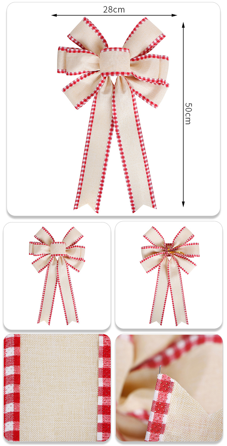Factory Direct Sales Simi Silk Ribbon Artificial Linen Plaid Ribbon Handmade Ribbons