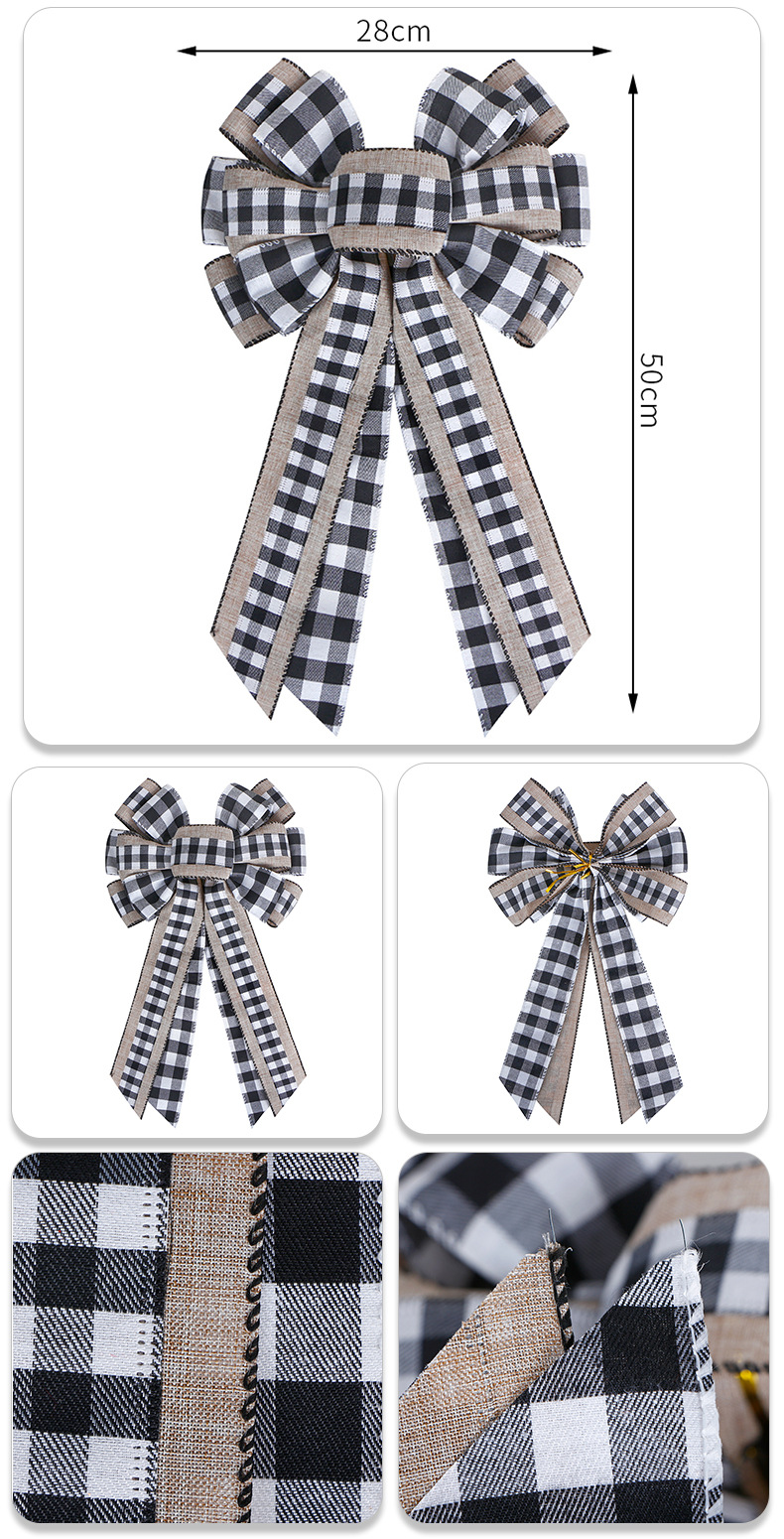 Factory Direct Sales Simi Silk Ribbon Artificial Linen Plaid Ribbon Handmade Ribbons
