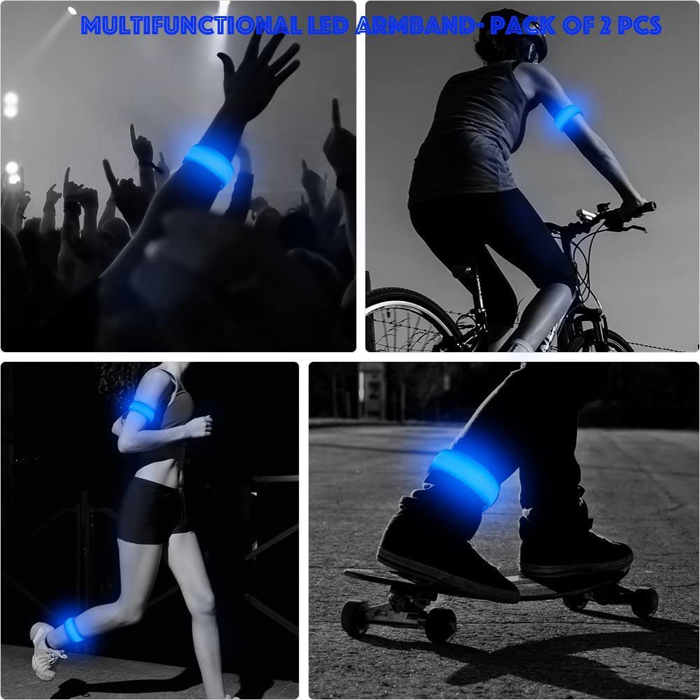 Led Lattice Luminous Arm Strap Outdoor Sports Cycling Safety Warning Arm Band Atmosphere Bracelet Luminous Bracelet