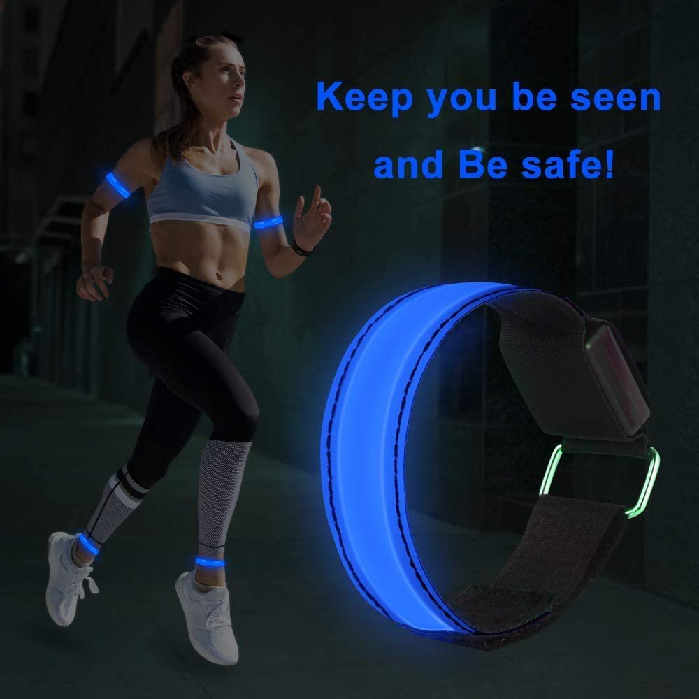 Led Lattice Luminous Arm Strap Outdoor Sports Cycling Safety Warning Arm Band Atmosphere Bracelet Luminous Bracelet