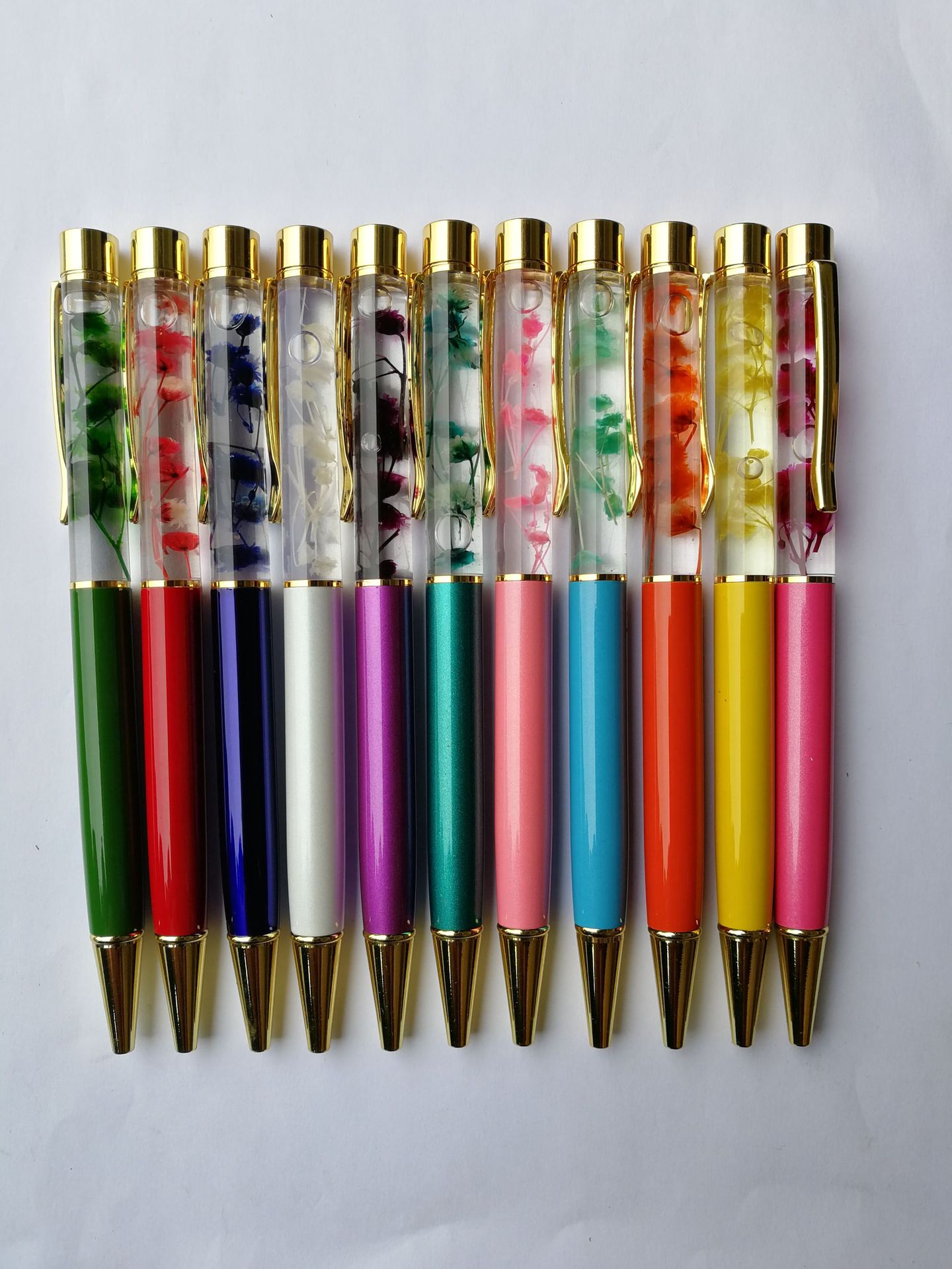 Factory Direct Sales New Christmas Deer Head Color Bright Film Gold Powder Oil Metal Ball Point Pen