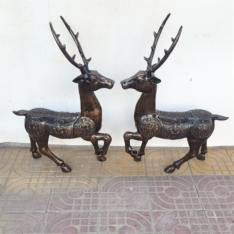Fu Lu Shou Lu Metal Crafts Decoration Thailand Craft Metal Deer