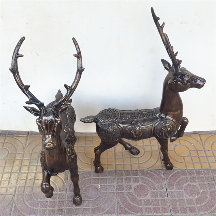 Fu Lu Shou Lu Metal Crafts Decoration Thailand Craft Metal Deer