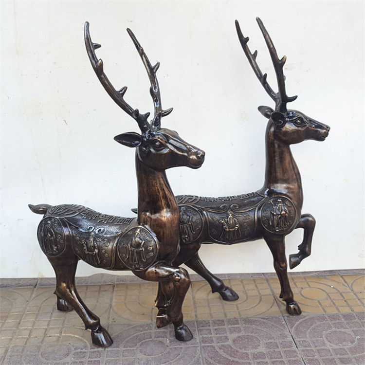 Fu Lu Shou Lu Metal Crafts Decoration Thailand Craft Metal Deer