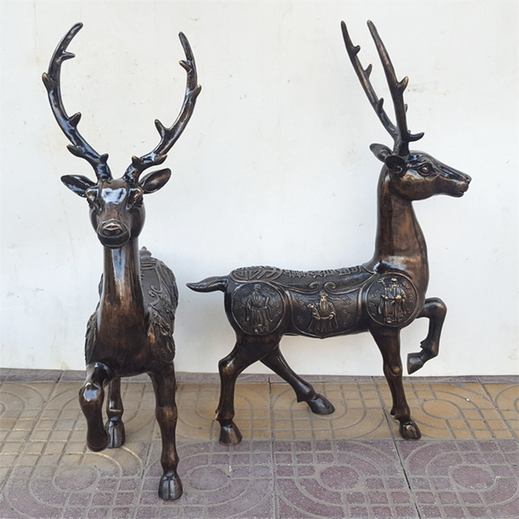 Fu Lu Shou Lu Metal Crafts Decoration Thailand Craft Metal Deer