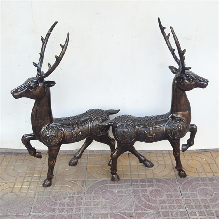 Fu Lu Shou Lu Metal Crafts Decoration Thailand Craft Metal Deer