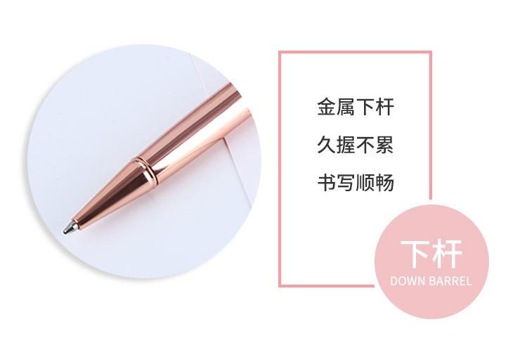 Metal deer head pen ball pen color flash into the oil pen plating rose gold go bead pen custom logo