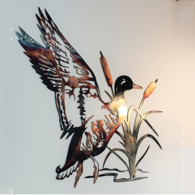 Fat Duck Wall Decoration Silhouette Metal Animal Outline Silhouette Art Courtyard Metal Deer