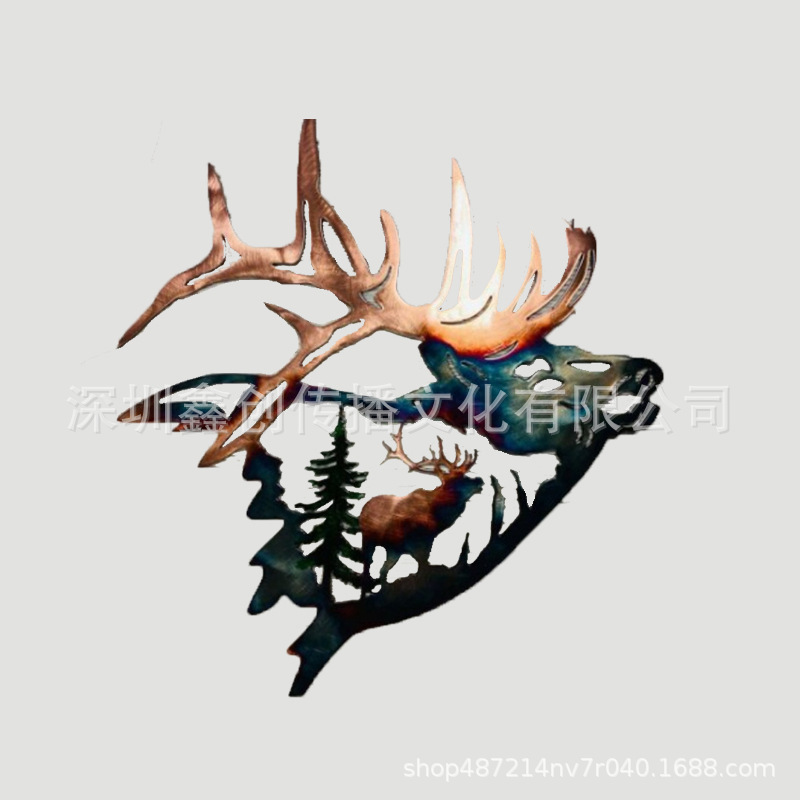 Fat Duck Wall Decoration Silhouette Metal Animal Outline Silhouette Art Courtyard Metal Deer