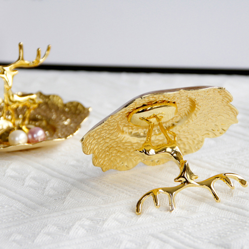 INS Nordic Style Golden Reindeer Jewelry Plate Metal Middle East Arabic Ring Metal Deer