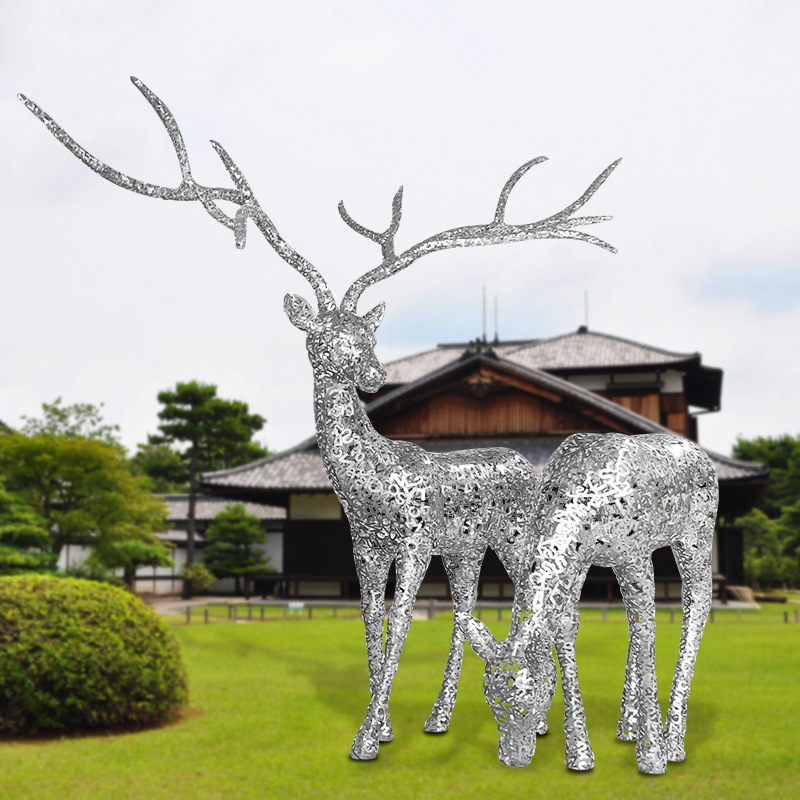 Letter Deer Animal Luminous Metal Outdoor Garden Landscape Sketch Factory Metal Deer