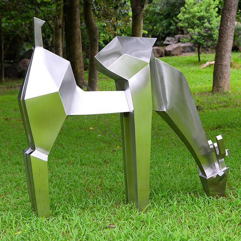 Geometric Deer Galvanized Sheet Iron Customization Landscape Sculpture Polished Large Metal Deer Geometric Deer Galvanized Sheet Iron Customization Landscape Sculpture Polished Large Metal Deer