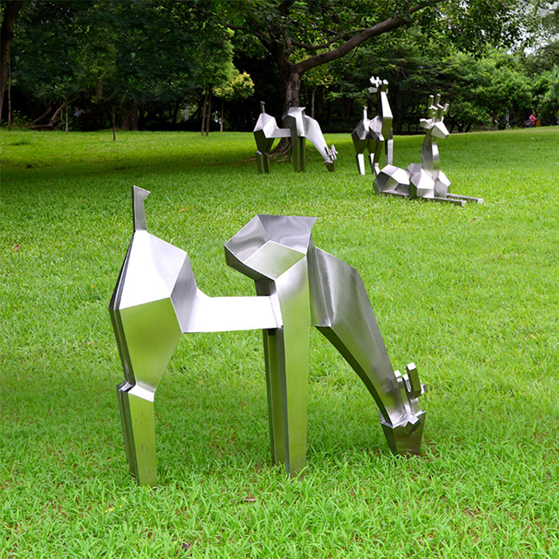 Geometric Deer Galvanized Sheet Iron Customization Landscape Sculpture Polished Large Metal Deer Geometric Deer Galvanized Sheet Iron Customization Landscape Sculpture Polished Large Metal Deer