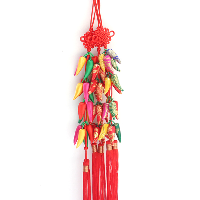Factory Direct Sales Chinese Knot Small Colored Pepper Hanging Piece Pendant Home Stage festival pendant