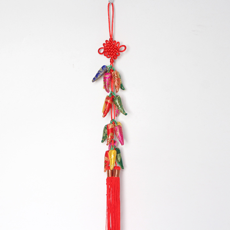 Factory Direct Sales Chinese Knot Small Colored Pepper Hanging Piece Pendant Home Stage festival pendant