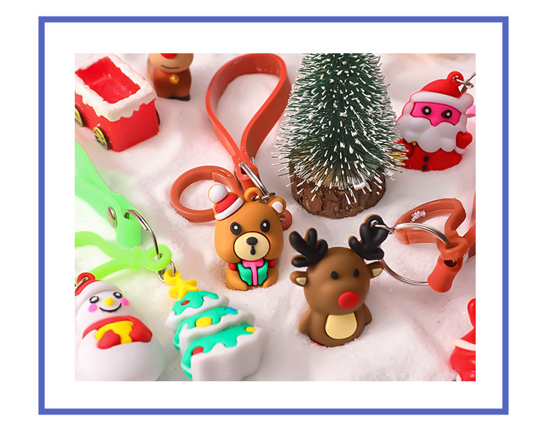 Cartoon Christmas Keychain Santa Elk Backpack Hanging Ornament Student festival pendant Cartoon Christmas Keychain Santa Elk Backpack Hanging Ornament Student festival pendant