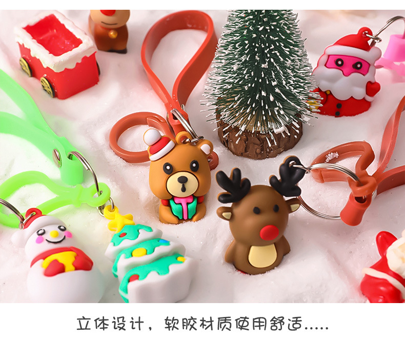 Cartoon Christmas Keychain Santa Elk Backpack Hanging Ornament Student festival pendant Cartoon Christmas Keychain Santa Elk Backpack Hanging Ornament Student festival pendant