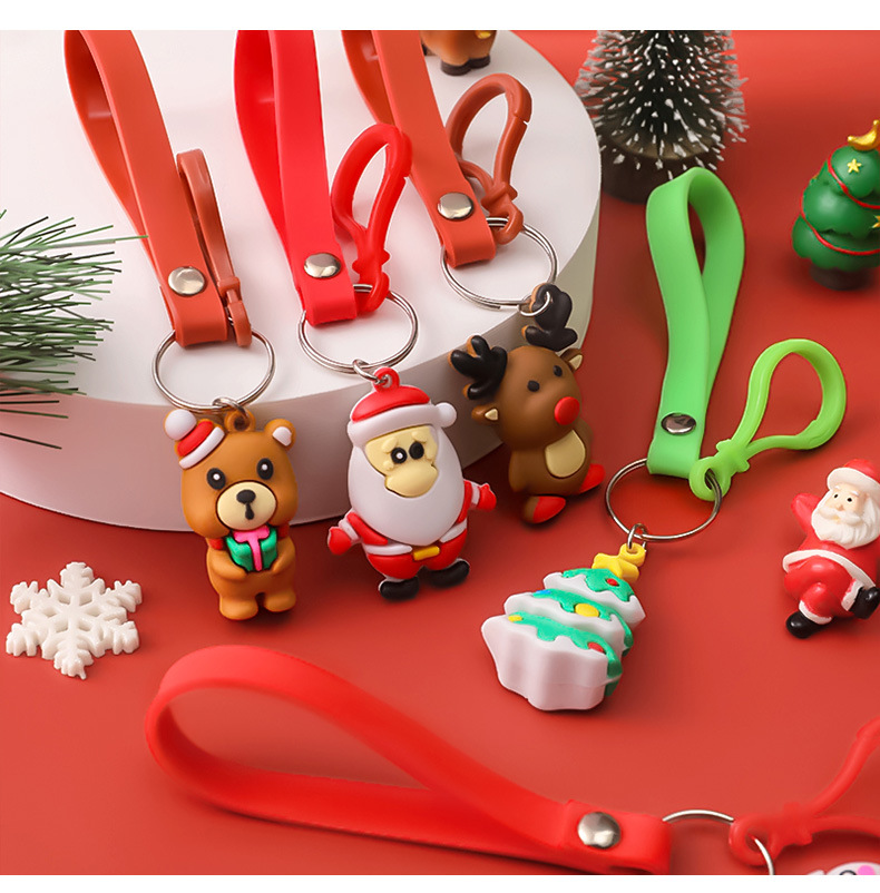 Cartoon Christmas Keychain Santa Elk Backpack Hanging Ornament Student festival pendant Cartoon Christmas Keychain Santa Elk Backpack Hanging Ornament Student festival pendant