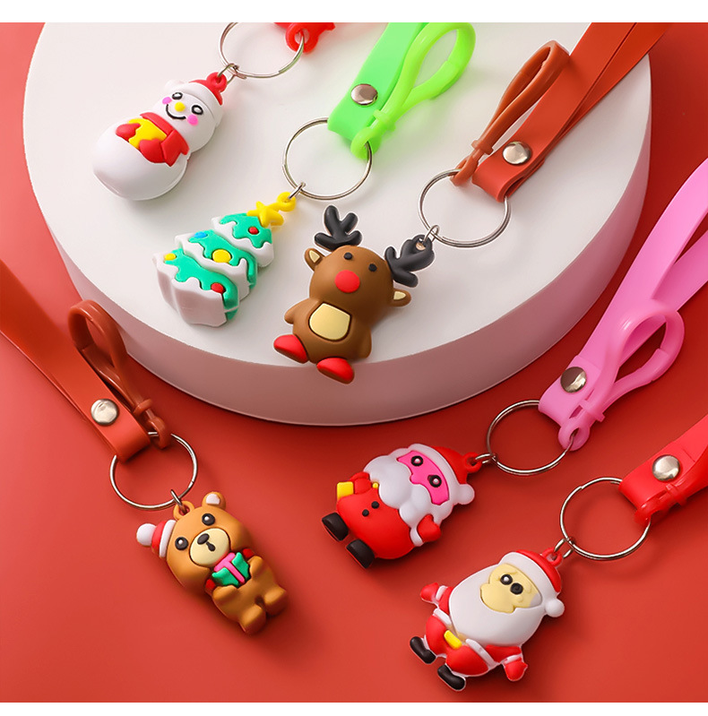 Cartoon Christmas Keychain Santa Elk Backpack Hanging Ornament Student festival pendant Cartoon Christmas Keychain Santa Elk Backpack Hanging Ornament Student festival pendant