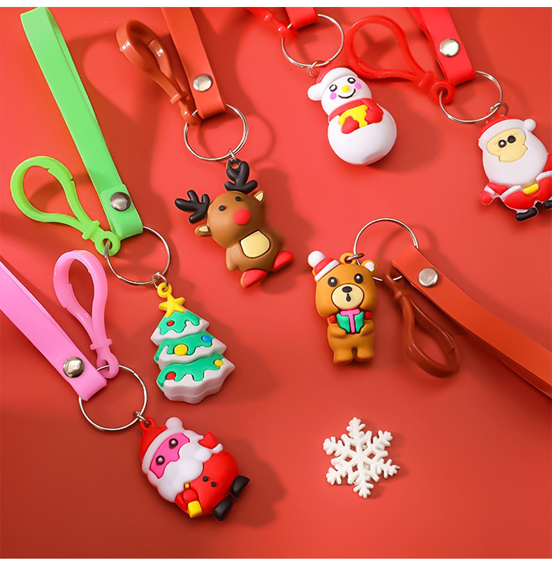 Cartoon Christmas Keychain Santa Elk Backpack Hanging Ornament Student festival pendant Cartoon Christmas Keychain Santa Elk Backpack Hanging Ornament Student festival pendant