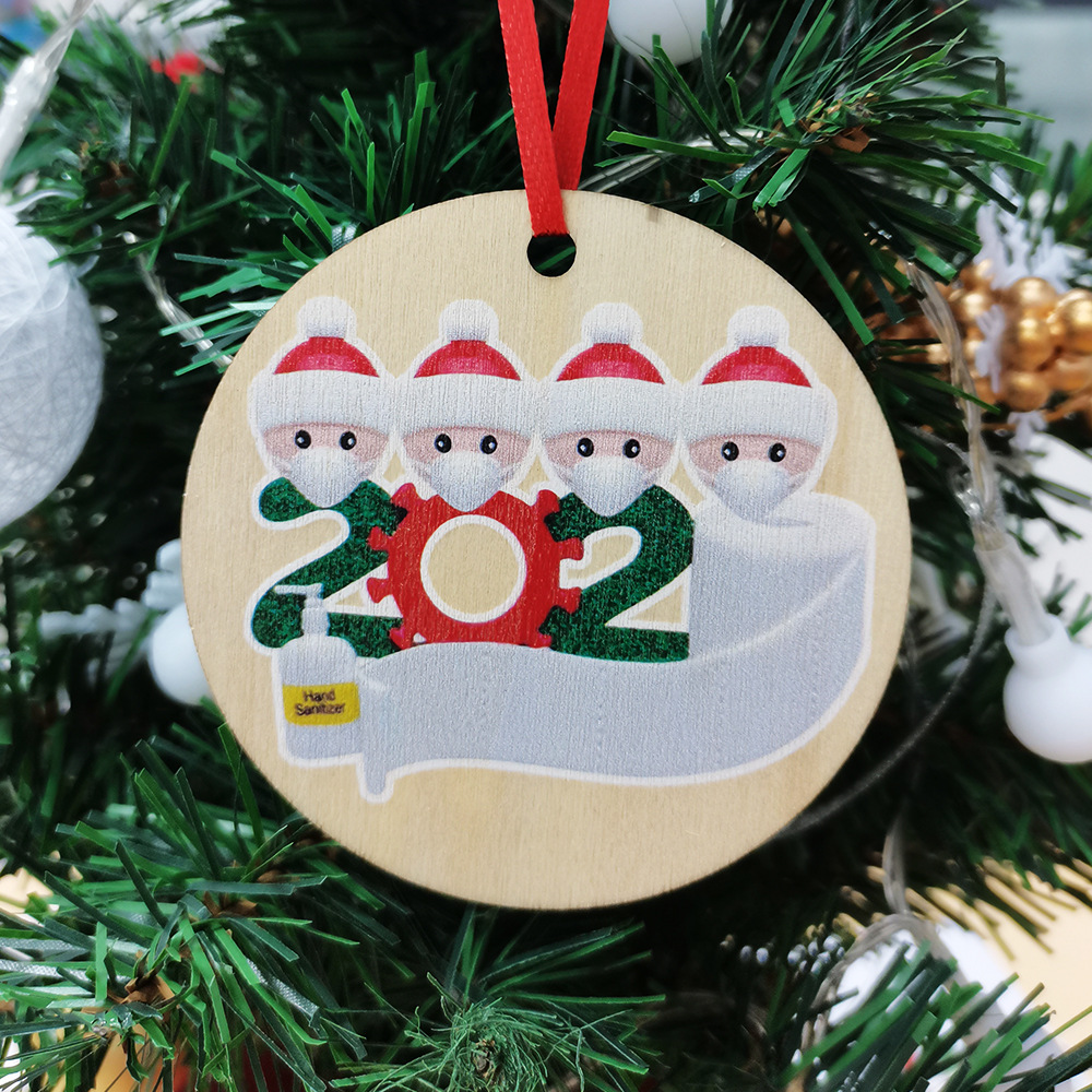 Christmas Ornament Mask Snowman Christmas Tree Festival Pendant DIY Name Blessing Decorations