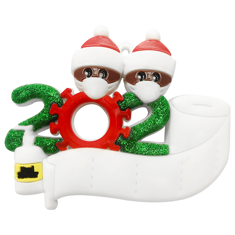 Christmas Ornament Mask Snowman Christmas Tree Festival Pendant DIY Name Blessing Decorations