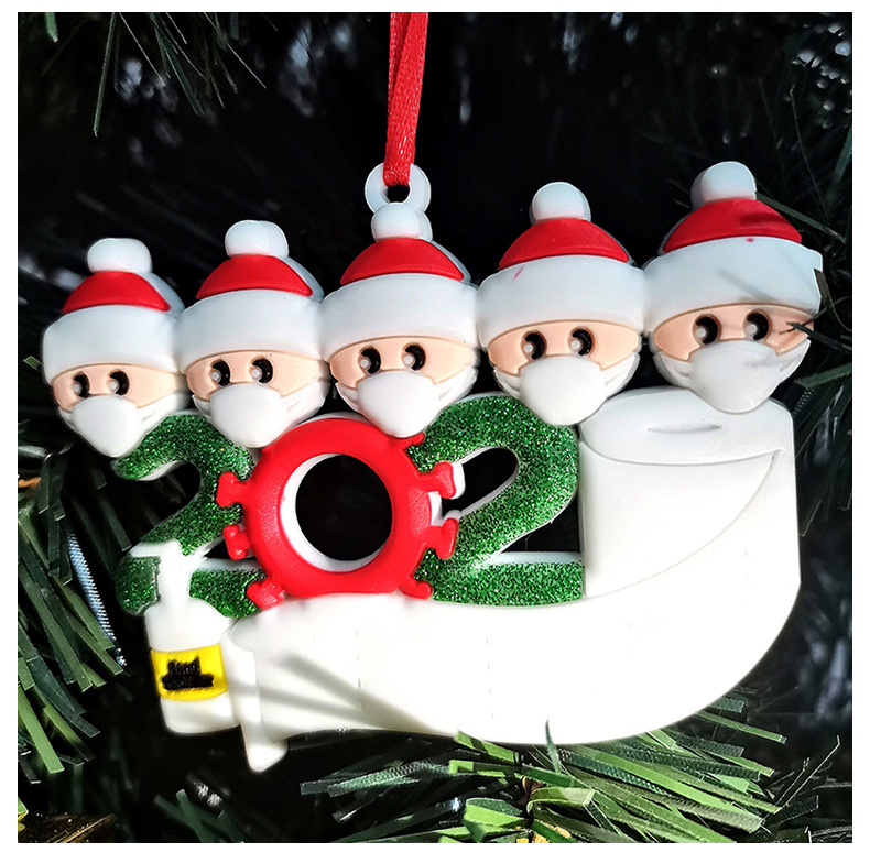 Christmas Ornament Mask Snowman Christmas Tree Festival Pendant DIY Name Blessing Decorations