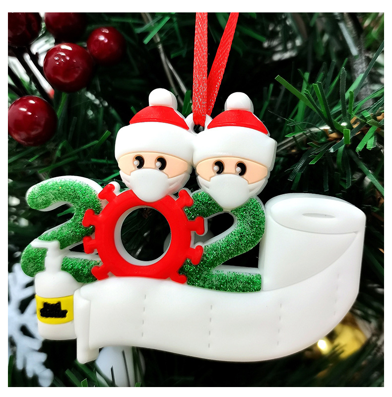 Christmas Ornament Mask Snowman Christmas Tree Festival Pendant DIY Name Blessing Decorations