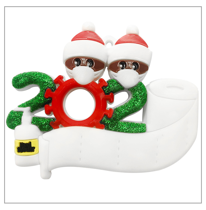 Christmas Ornament Mask Snowman Christmas Tree Festival Pendant DIY Name Blessing Decorations