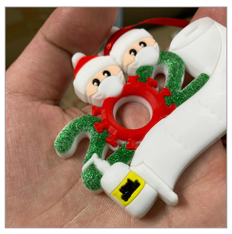 Christmas Ornament Mask Snowman Christmas Tree Festival Pendant DIY Name Blessing Decorations