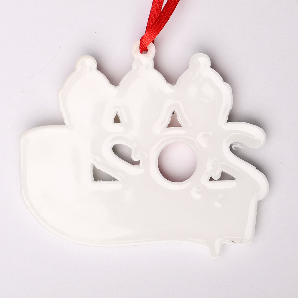 Christmas Ornament Mask Snowman Christmas Tree Festival Pendant DIY Name Blessing Decorations