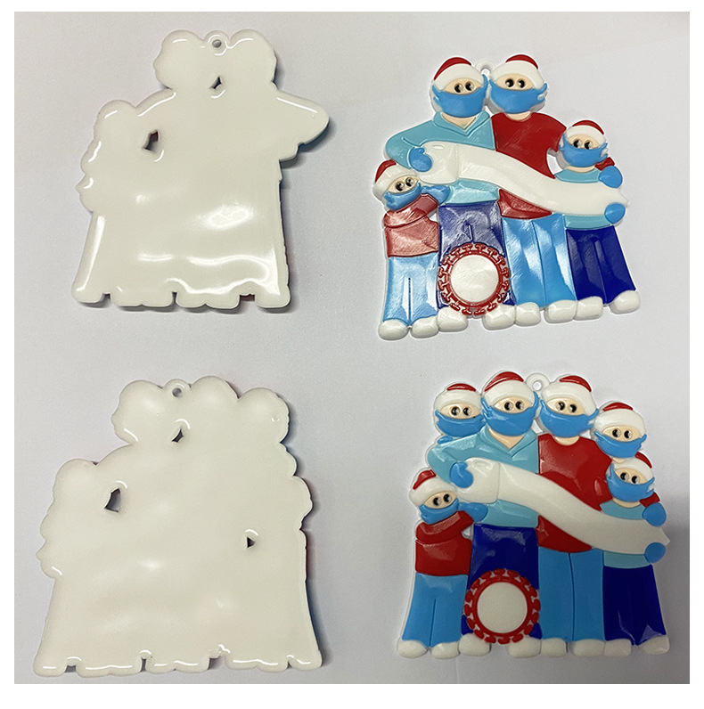 Christmas Ornament Mask Snowman Christmas Tree Festival Pendant DIY Name Blessing Decorations