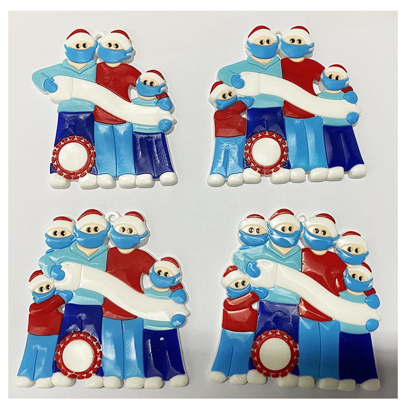 Christmas Ornament Mask Snowman Christmas Tree Festival Pendant DIY Name Blessing Decorations