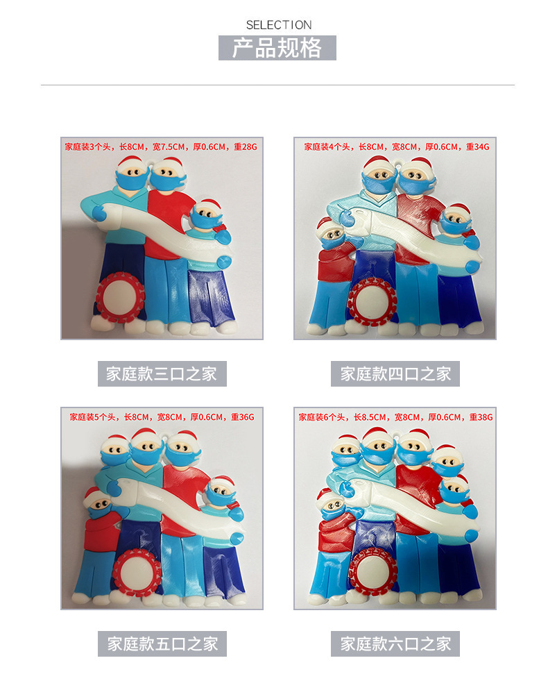 Christmas Ornament Mask Snowman Christmas Tree Festival Pendant DIY Name Blessing Decorations