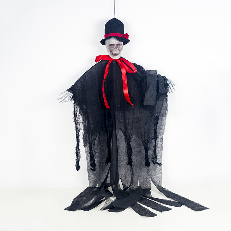 Halloween Ghost Festival Horror Atmosphere TikTok Photo Decoration Props Fabric Skull Pendant Bar Wedding Decorations