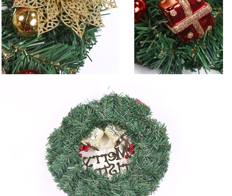 festival Cross-Border Hot Sale Holiday Decorations Shopping Mall Hotel 30cm Christmas Small Wreath Pendant Wholesale