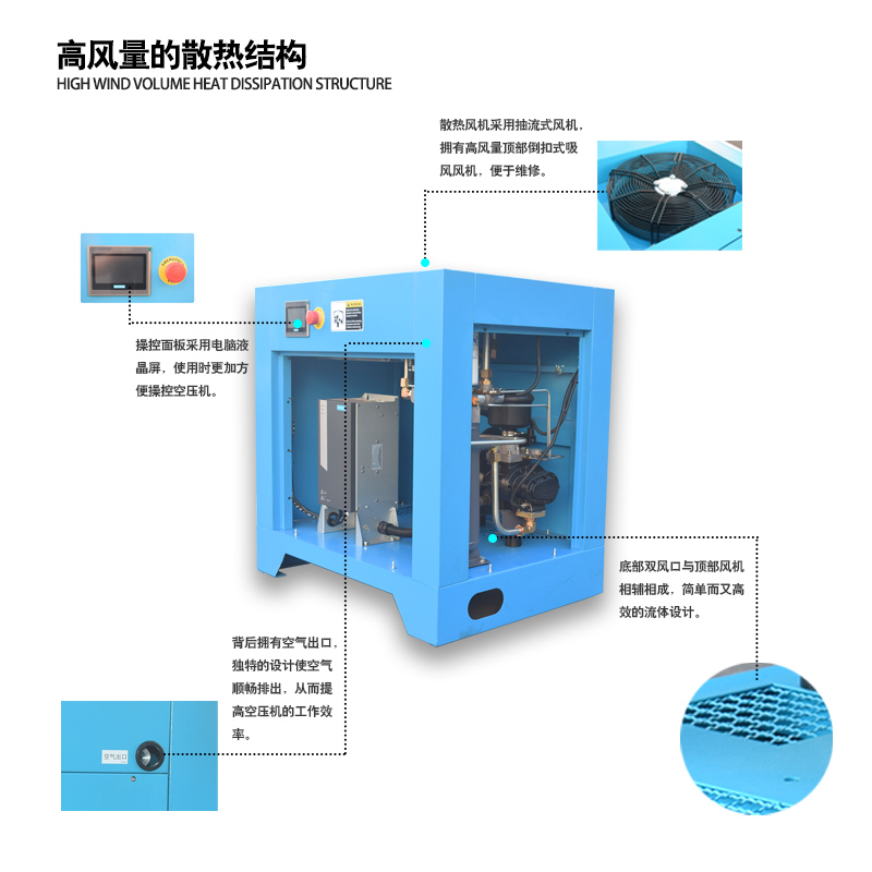 Wanda av-10 air compressor 7.5kw screw type permanent magnet frequency conversion energy-saving air two-stage compressor