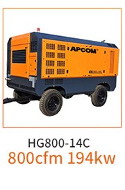OPEC HG Series Medium and Large Diesel Moving Screw Air Compressor HG800-14C/800cfm Mobile Air Compressor
