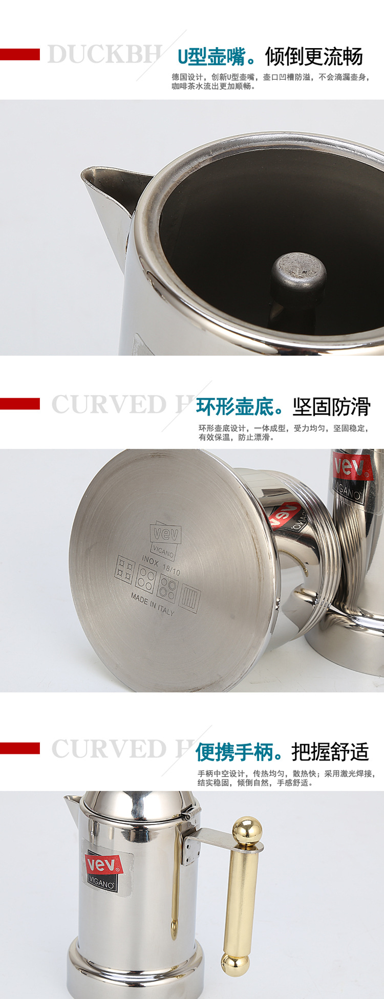 Italian 04 Coffee Machine Coffee Percolator Household Extraction Stainless Steel Mocha Black Coffee Pot Pagoda Pot