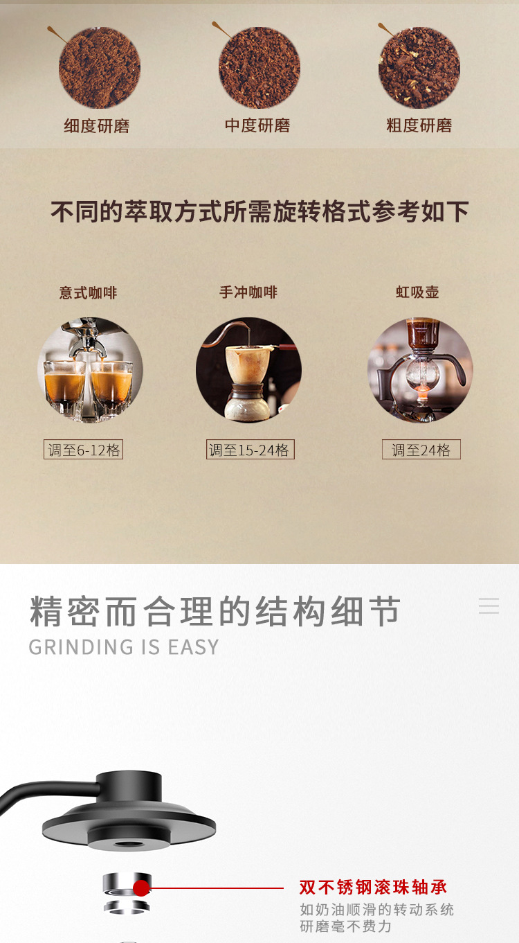 Upgraded Manual Grinding Machine Portable Coffee Grinder Hand-Grinding Coffee Machine Coffee Bean Flour Mill Gift Box