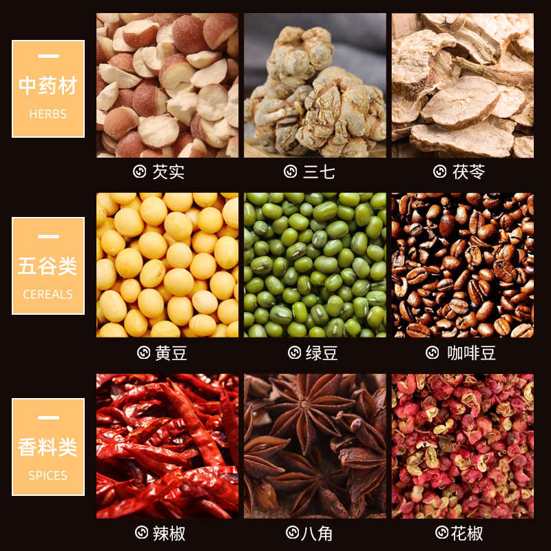 Factory Direct Supply Multifunctional Powder Machine Household Grinder Cereals Grinder Commercial Coffee Coffee  Juicer