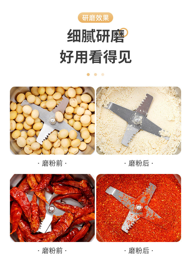 Factory Direct Supply Multifunctional Powder Machine Household Grinder Cereals Grinder Commercial Coffee Coffee  Juicer