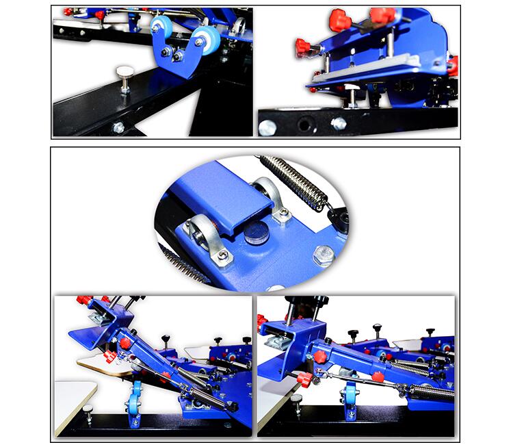 006254--S442L enhanced precise micro adjust four color four station double wheel overprinting screen printing machine