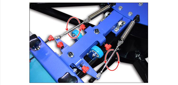 006254--S442L enhanced precise micro adjust four color four station double wheel overprinting screen printing machine