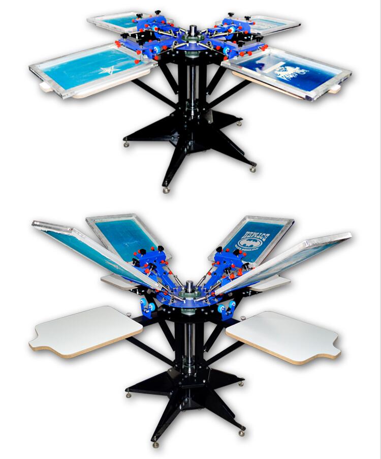 006254--S442L enhanced precise micro adjust four color four station double wheel overprinting screen printing machine
